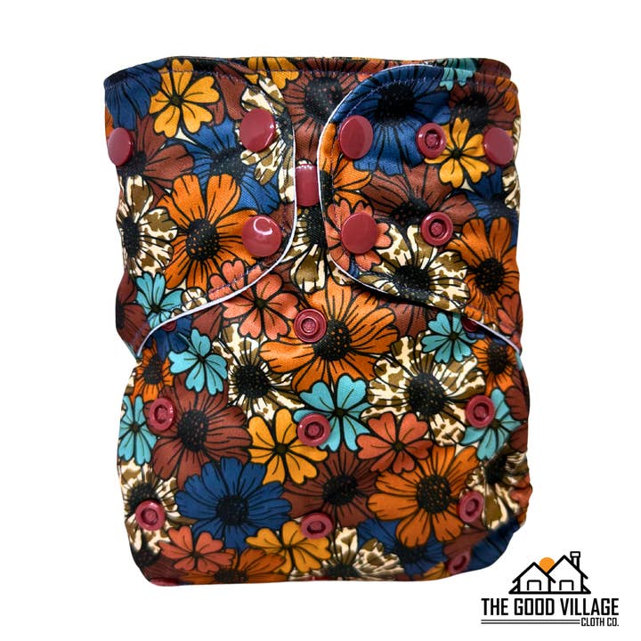 Pañal de Bolsillo Talla Única | Vaca Floral para venta al por mayor de The Good Village Cloth Co + Market
