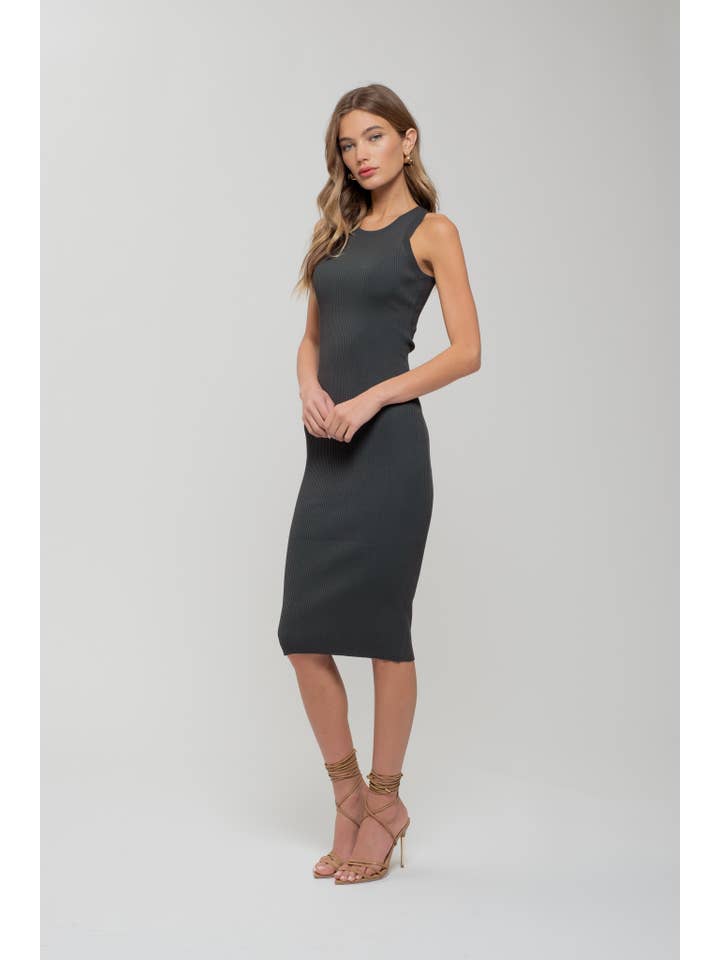 The Workshop Studio – Engroshandel Kjole - Dame – RIBSTRIKKET TANK MIDIKJOLE11