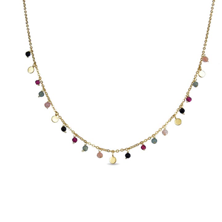 Collier Luxenter en argent sterling 925 avec cristal multicolore plaqué or jaune 18K - Natsad pour la vente par Luxenter