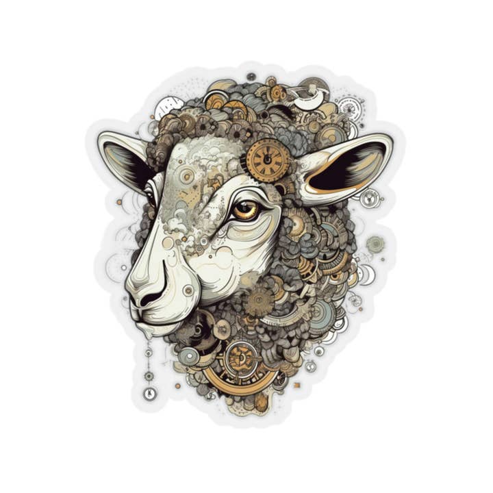 Waterproof Vinyl Sticker - Steampunk Sheep Sticker for wholesale by Smartstead Homestead