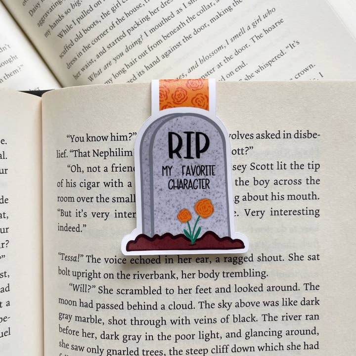 RIP My Favorite Character magnetic bookmark for wholesale by The Peachy Polka Dot