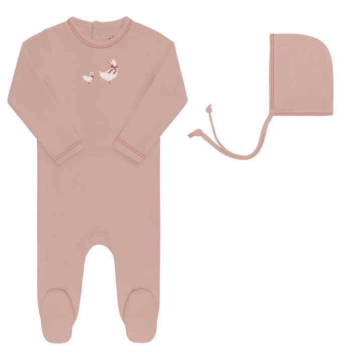 Algodão - Coleção de Patinhos em Ponto Cruz - Rosa por atacado de Ely’s & Co.