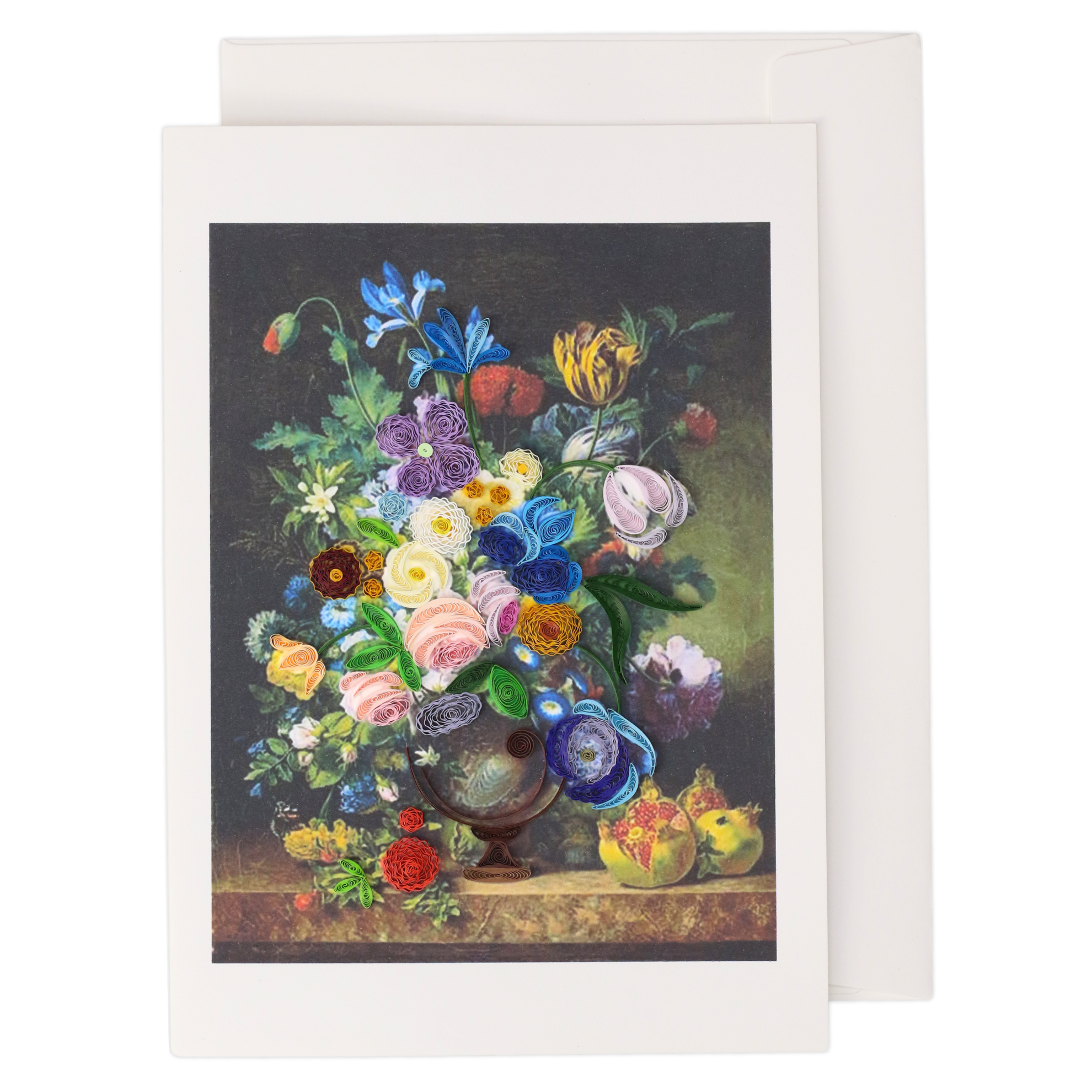 Blue Bird Cards - Wholesale Everyday Greeting Card - Still Life- Jean-Joseph-Xavier Bidauld - Large Quilling Card1