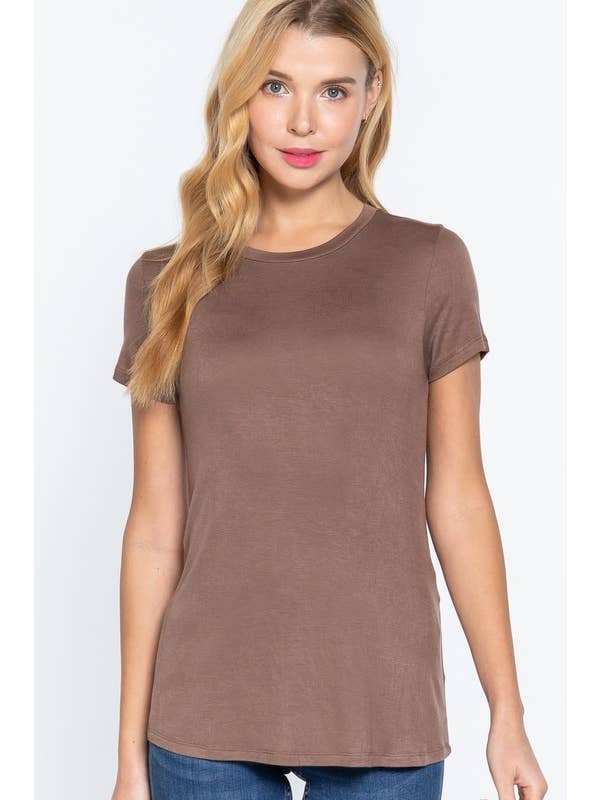 Active Basic | Active USA - Wholesale Knit Top - Women's - Short Sleeve Crew Neck Rayon Spandex Jersey Top17