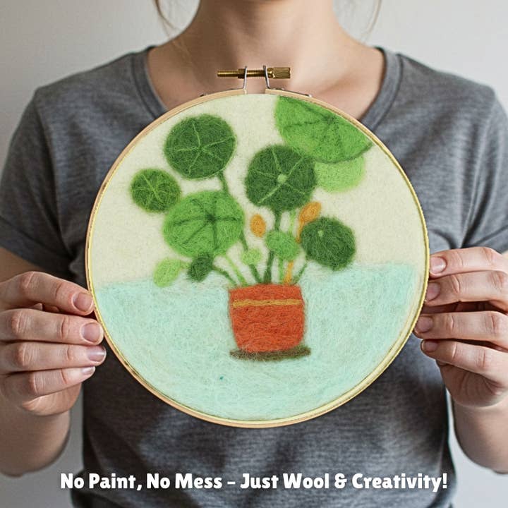 Woolbuddy - Wholesale DIY Craft Kit - Wool Painting Kit: Potted Serenity Plant2