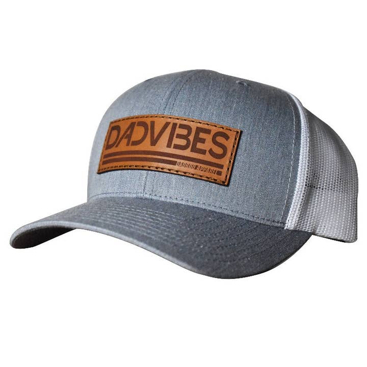 DadVibes Classic - Curved Bill Trucker Snapback (Heather Grey/White Mesh) for wholesale by Dadbod Apparel