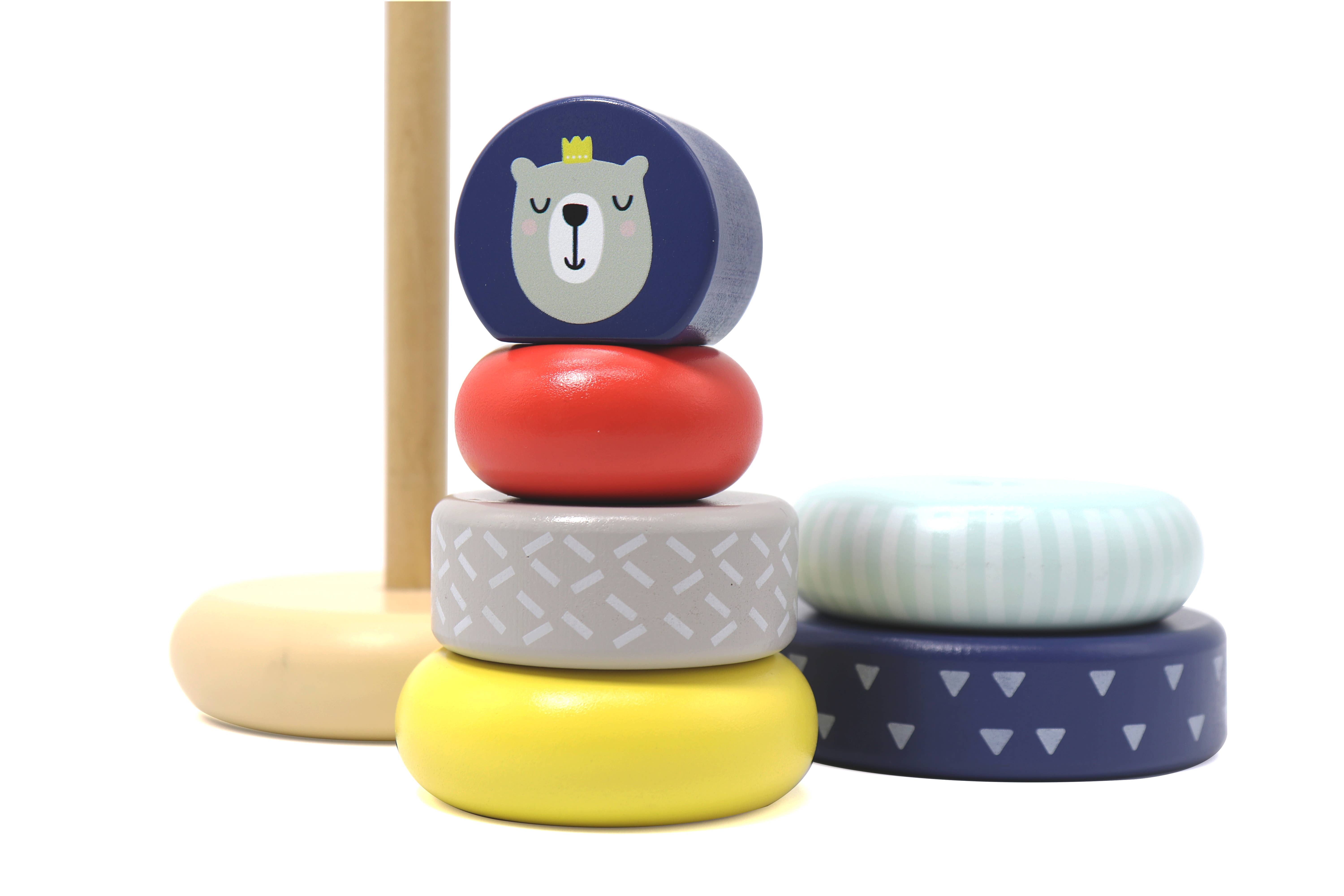Leo & Friends - Wholesale Stacking Rings Game - Baby - Leo & Friends Wooden Stacking Toys, 6 Wooden Rings16