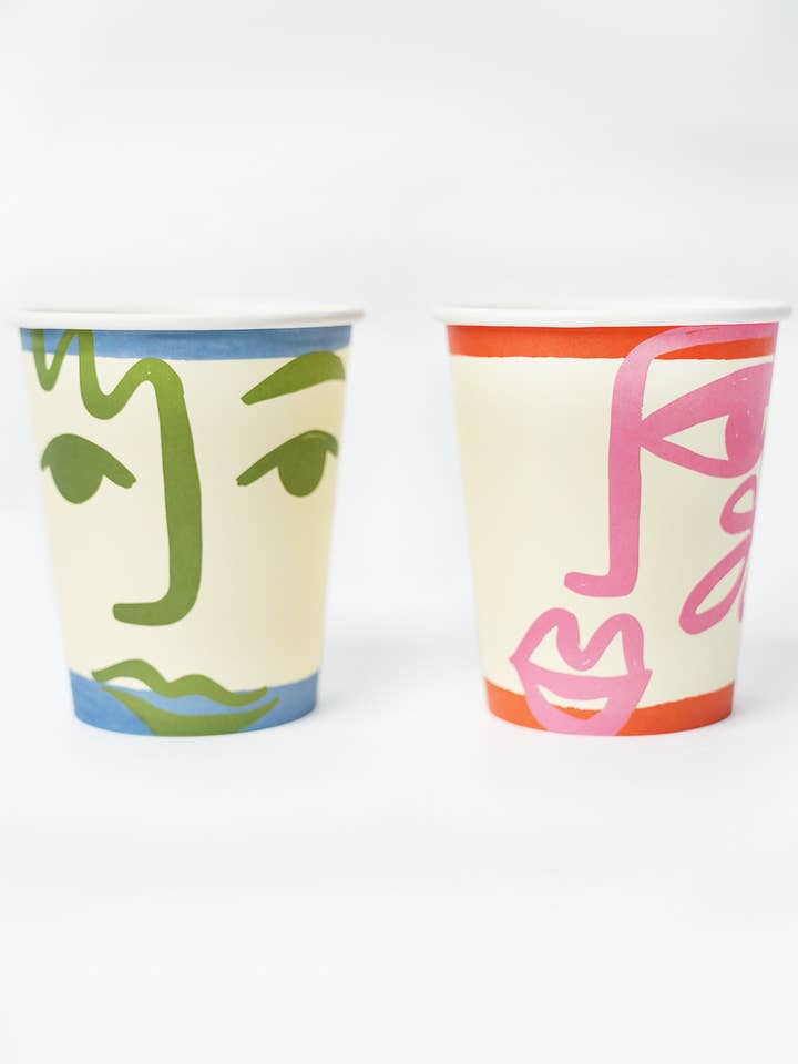 Face Party Cups (x 12) - Art Party Theme for wholesale by POP Party Supplies, LLC
