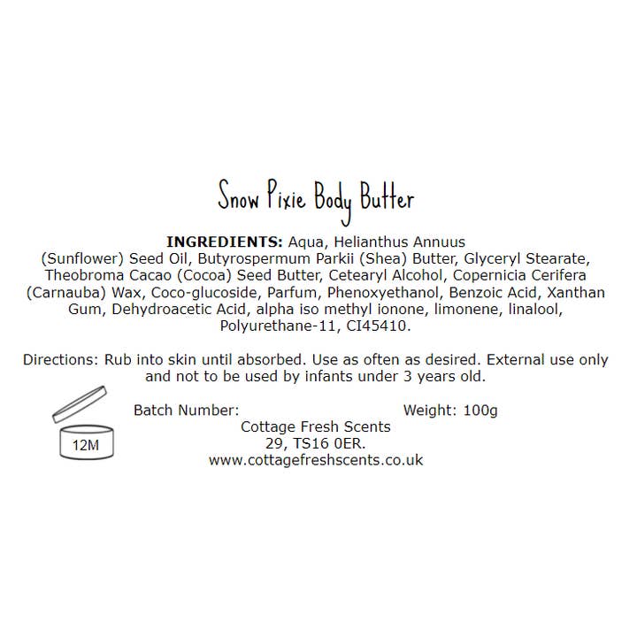 Cottage Fresh Scents - Wholesale Body Balm/Butter - Snow Pixie Luxury Whipped Body Butter Mousse