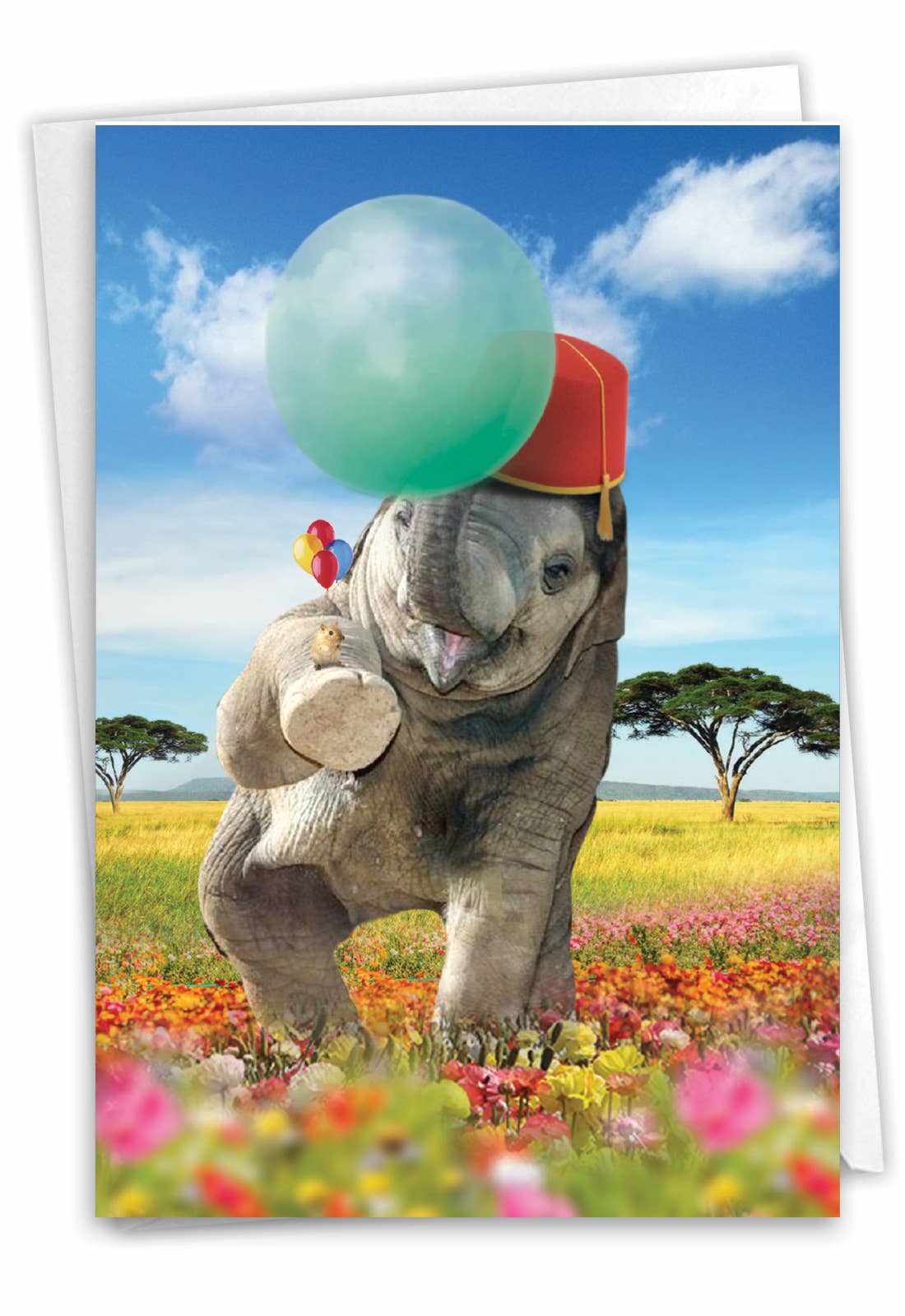 NobleWorks – Engroshandel Fødselsdagskort – Fødselsdag kort - Ballon Dyr - Elefant4