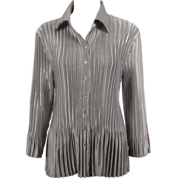 The Magic Scarf Company - Wholesale Button Down Shirt - Women's - 1148 - Satin Mini Pleats Blouses8