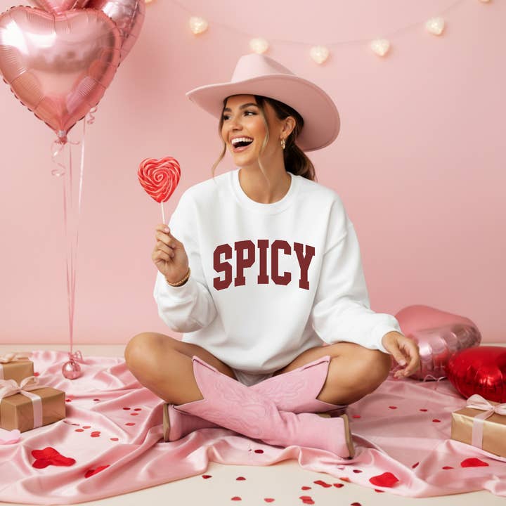 Spicy Graphic Crewneck for wholesale by Soak and Styles