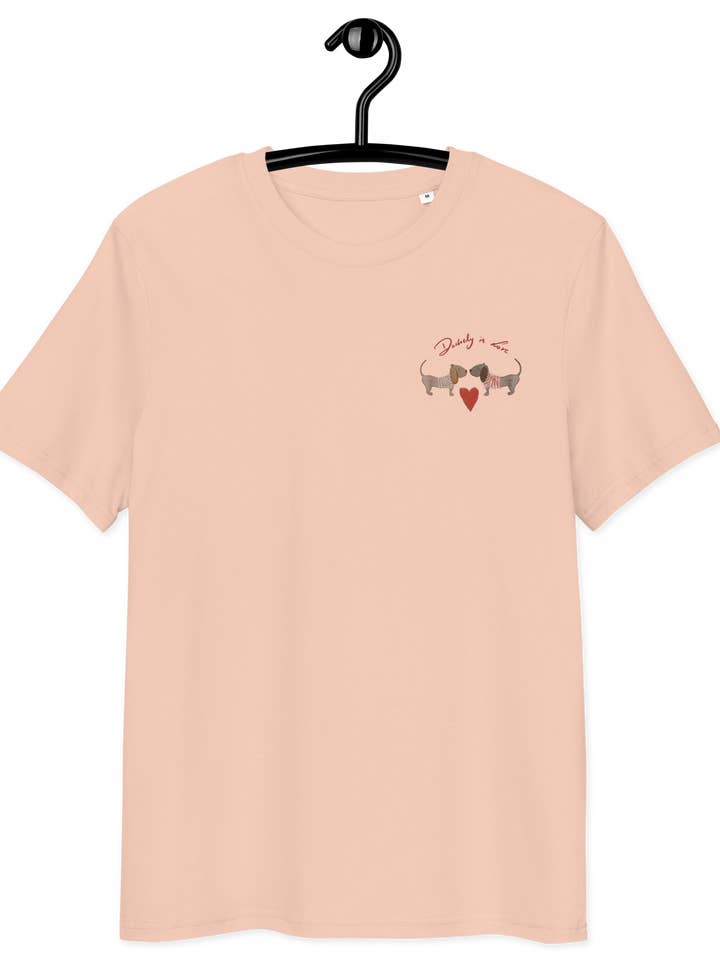 Camiseta Orgânica Unissexo Dachshund Apaixonado por atacado de MiniDei