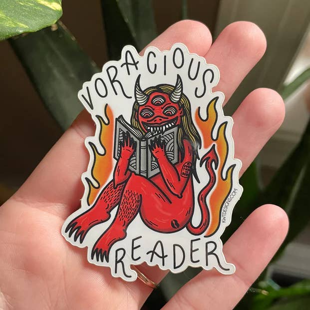 KWT Designs - Wholesale Sticker - Voracious Reader Sticker0