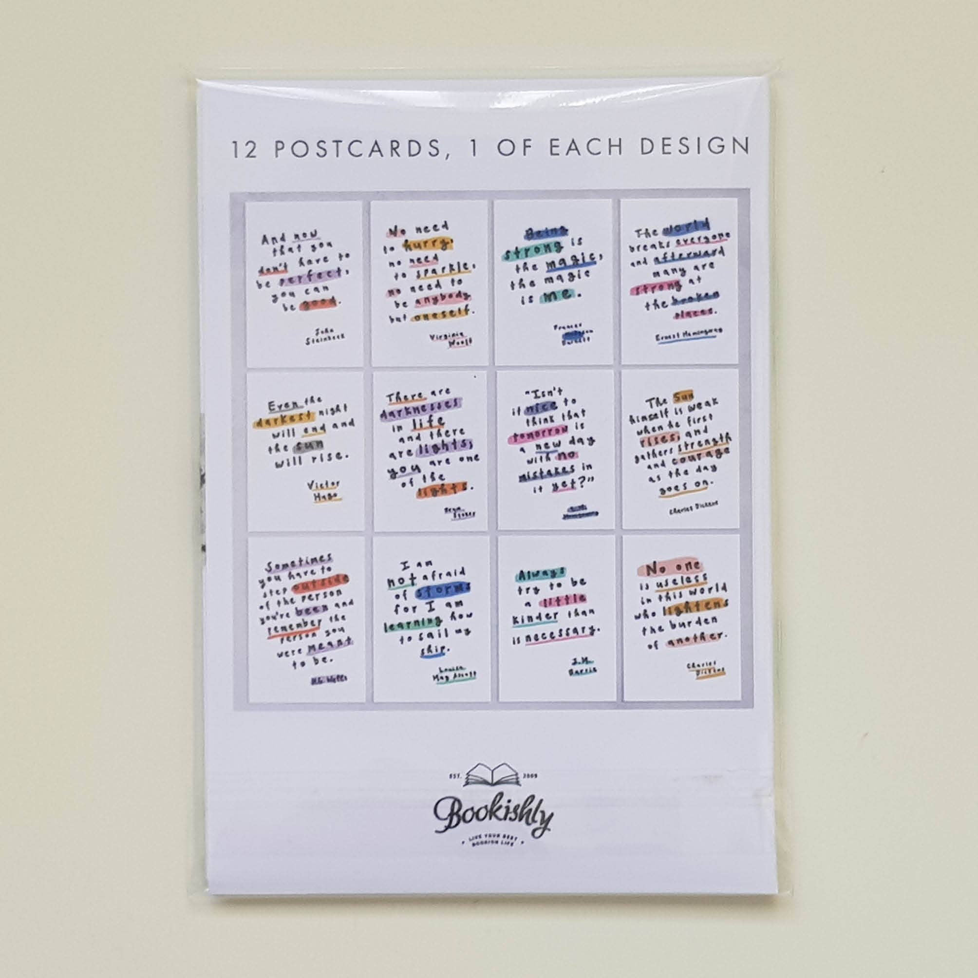 Bookishly (No US Import Fees) – wholesale Postcard set – Inspirational Quote Postcard Set5