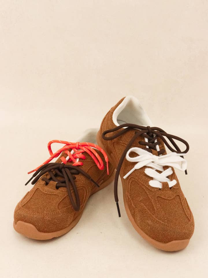 Lemonade Shoes - Wholesale Lifestyle trainers – Women′s - EXTRA MILE - Earth-Tone Chunky Sneakers w/ Contrast Lacing13