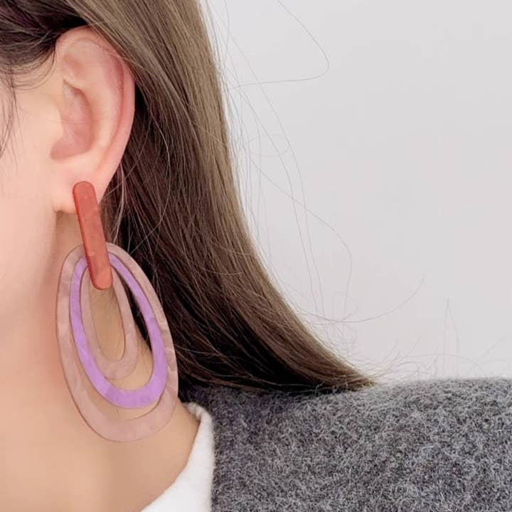 Funkyrel® Atzbranding Limited - Wholesale Dangle Earrings - Earwish - Vintage Resin Statement Earrings - Eye-catching3