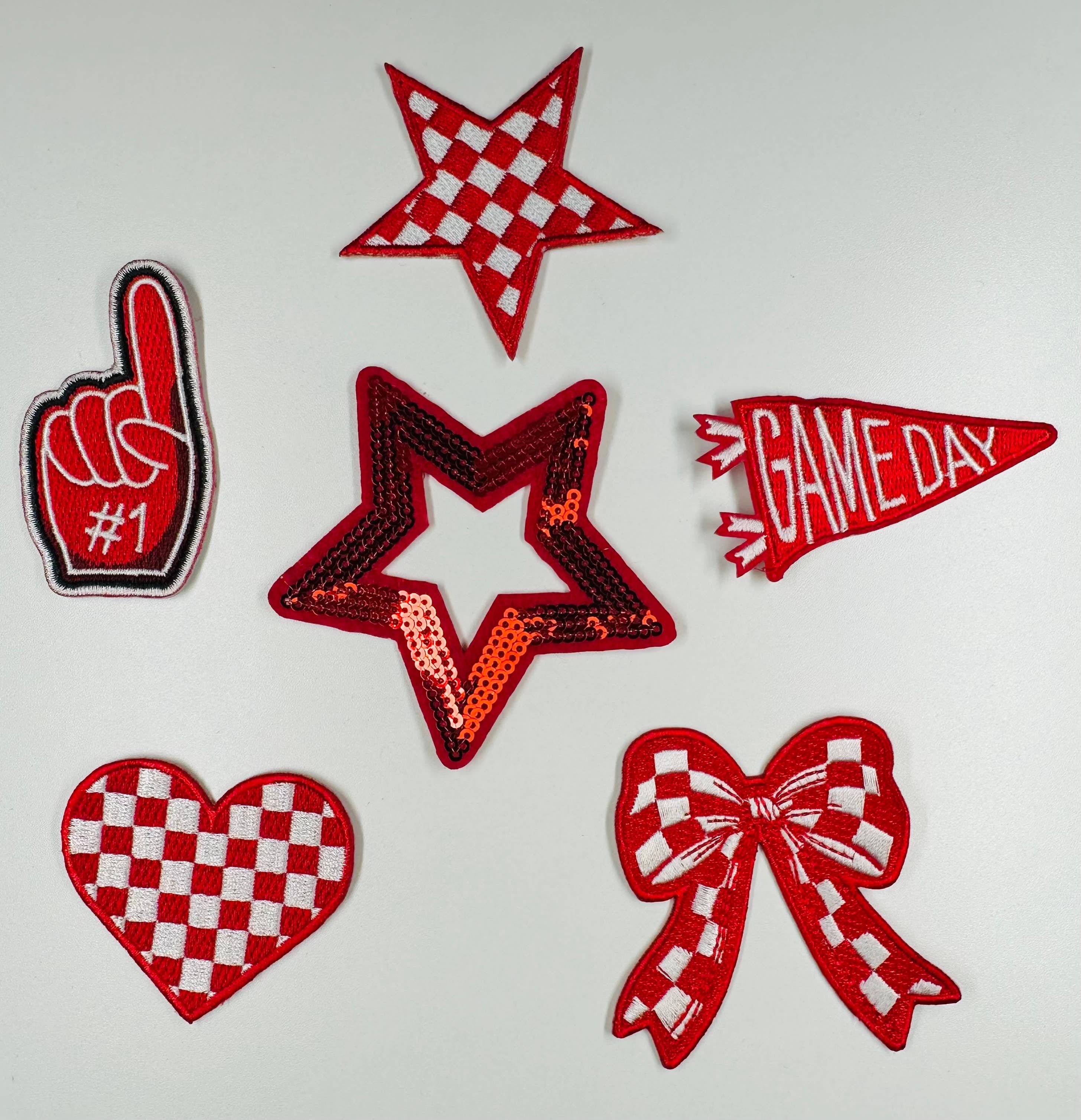 Aloe and Milk Boutique - Wholesale Patch - Sequin Star Outline, sequin, star patch, cheer, game day17