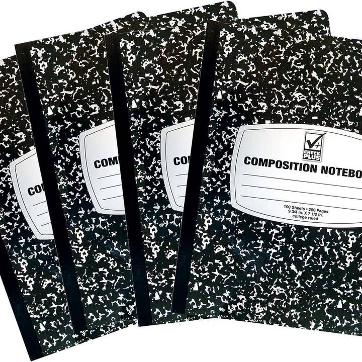 4E's Novelty - Wholesale Notebook - Wide Ruled Composition Notebooks-4 Ppcs Hard Cover 100 sheet