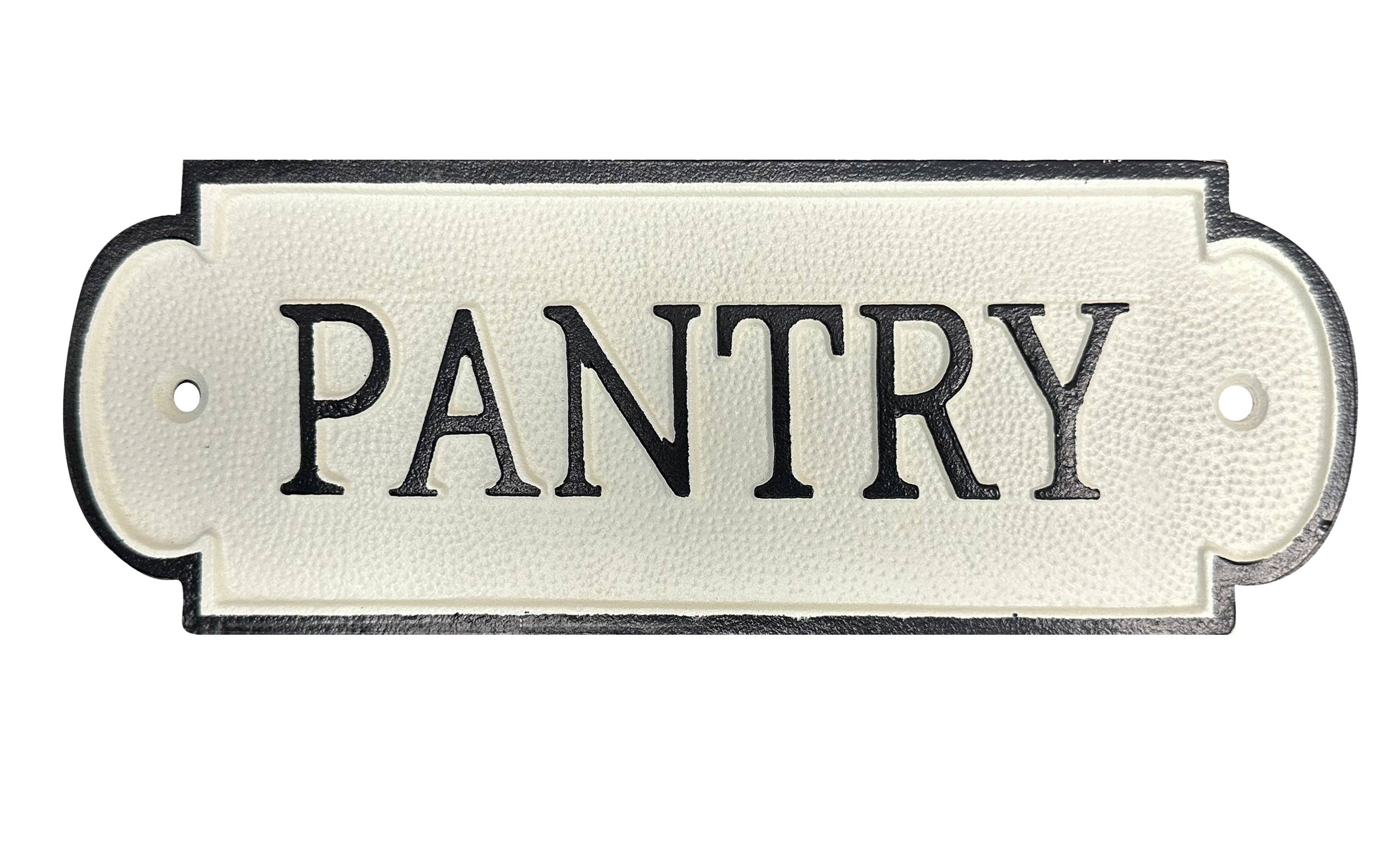 NACH – wholesale Skylt – Gjutjärnskylt, skafferi, svarta ord med vitgrund0