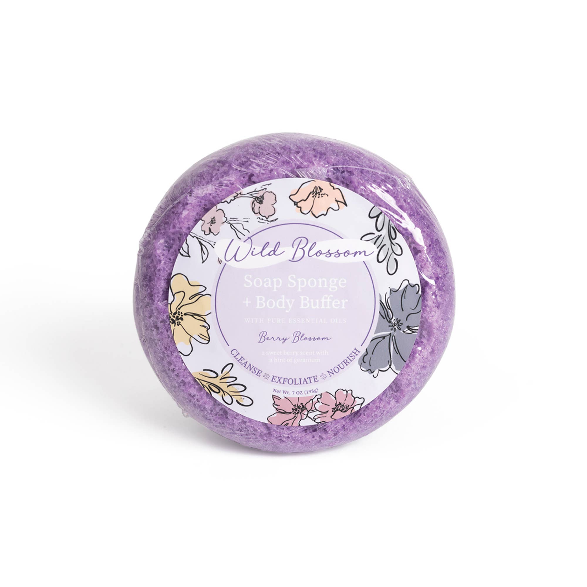 Cait + Co - Wholesale Bath Pouf/Sponge - Wild Blossom Soap Infused Body Buffer-Berry Blossom