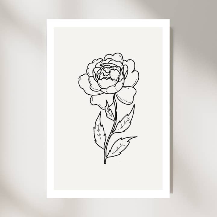 Strichillustration Kunstdruck Pfingstrose für den Großhandel von Adrestia’s Revolt