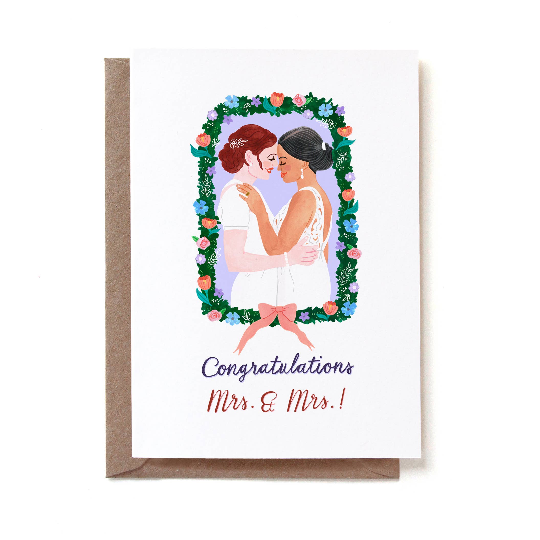 Reddish Design - Wholesale Wedding Card - Congratulations Mrs. and Mrs.0