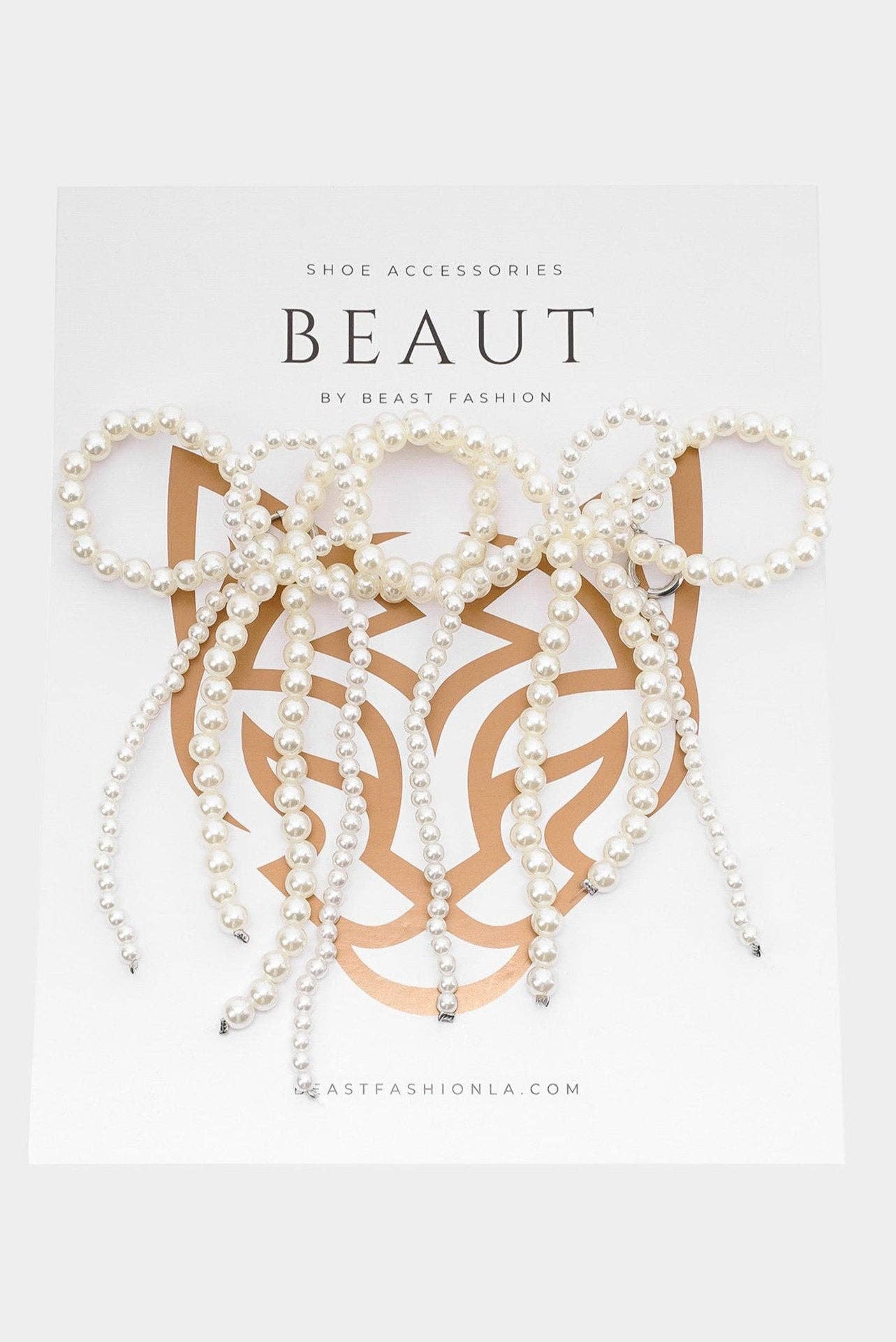 BEAST FASHION - Wholesale Shoe Accessories - Beaded Bow Accessory ACCS-PEARL-0010