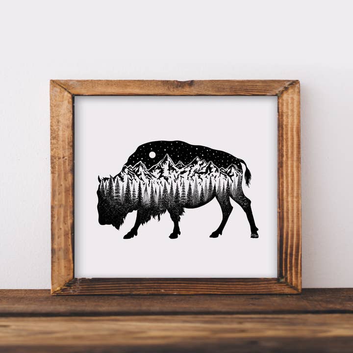 Buffalo Art Print pour la vente par Kaari & Co.