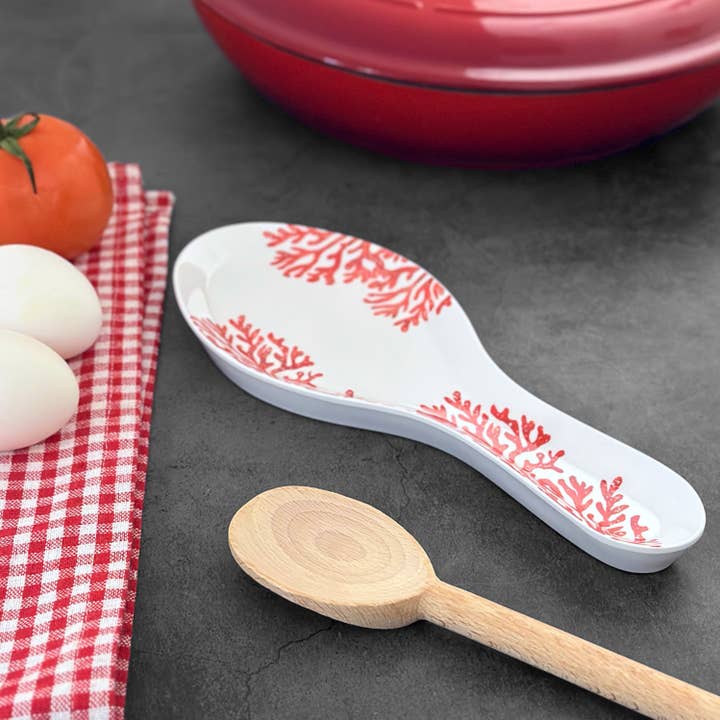 Supreme Housewares - Wholesale Spoon Rest - Red Coral Melamine Spoon Rest