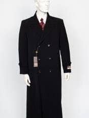 Herrenmantel, bodenlang, schwarzer Mantel für den Großhandel von Alberto Nardoni
