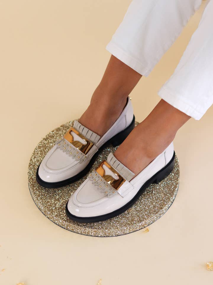 Beige Moccasin Diva 45 100% Leather - More colors available for wholesale by MLV Portuguese Shoes