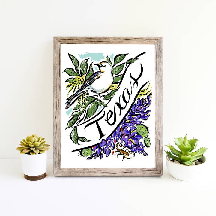 Flourish Creative - Wholesale Art Print - The Lone Star State Art Print | Texas