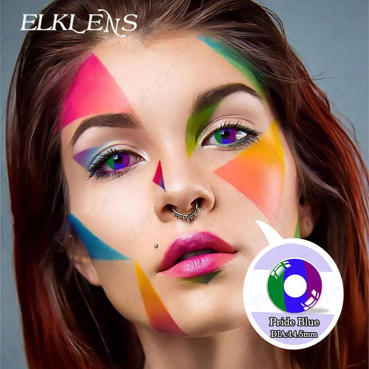 Halloween Pride Blå Cosplay Kontaktlinser for engroshandel hos ELKLENS