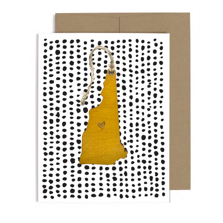 New Hampshire Heart Ornament w/Card for wholesale by SnowMade