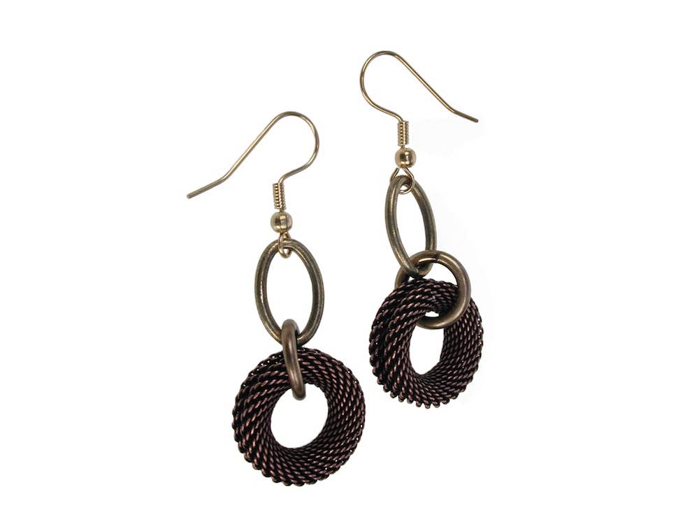 Erica Zap Designs – wholesale Hängande örhängen – Mesh cirkel Drop örhängen2