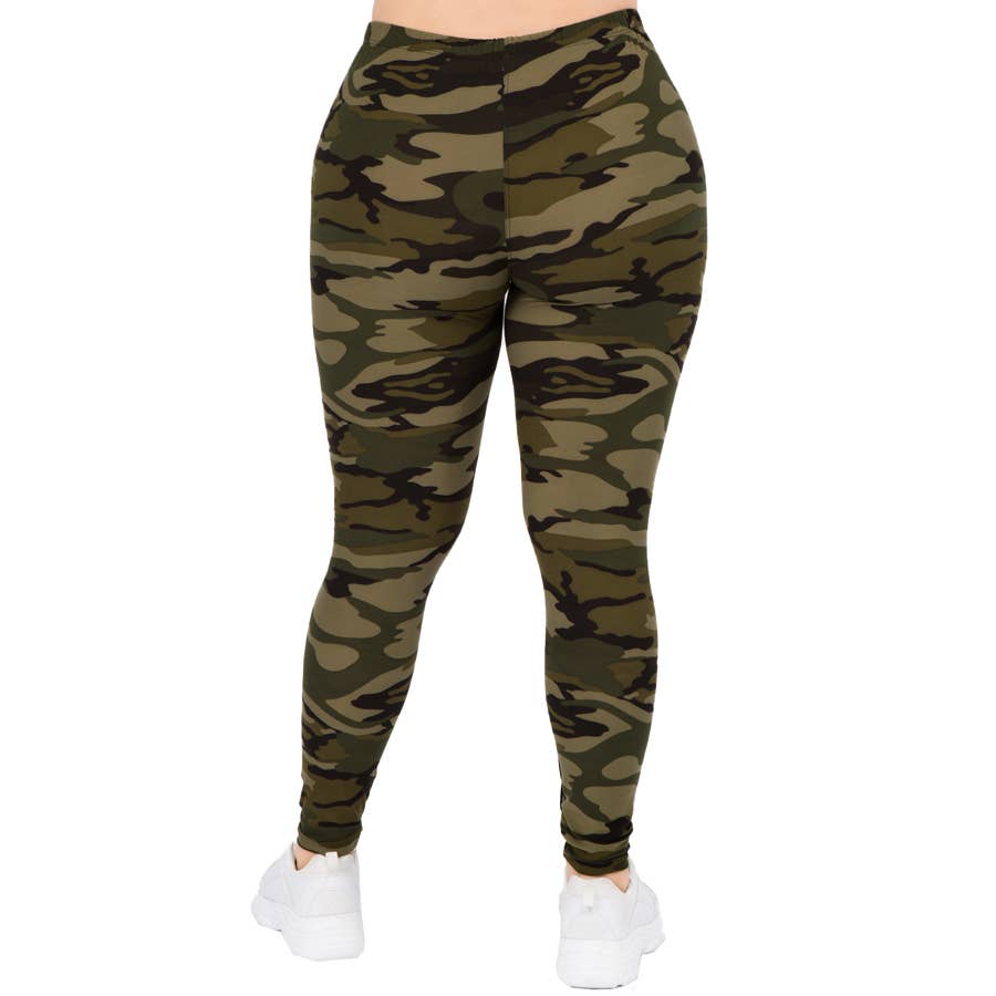 ITZON - Wholesale Athletic/Lounge Leggings - Women's - PL149PL Camo Legging - Plus4