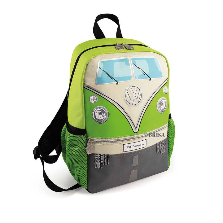 VW Collection by BRISA - Wholesale Backpack - Unisex - VW T1 Bus Office Outdoor Travel Backpack - GN (S)