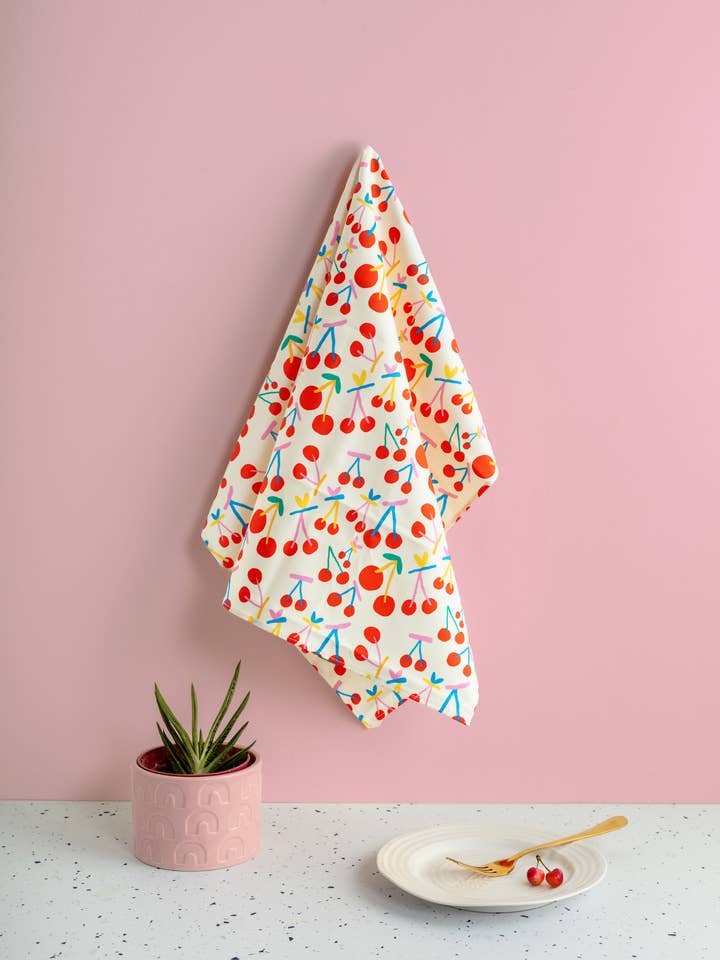 Tea towel Cherry for wholesale by Teresa Rego