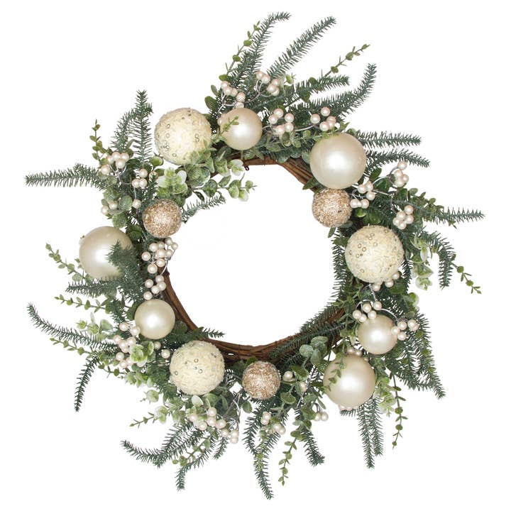 28" Dia Icy Ornaments Wreath Christmas for wholesale by Boston International