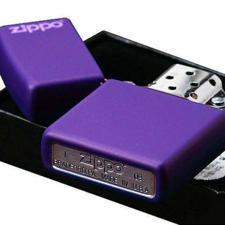 Benhalex - Wholesale Lighter - Zippo Purple Matte w/ Logo Lighter, Regular Classic #237ZL