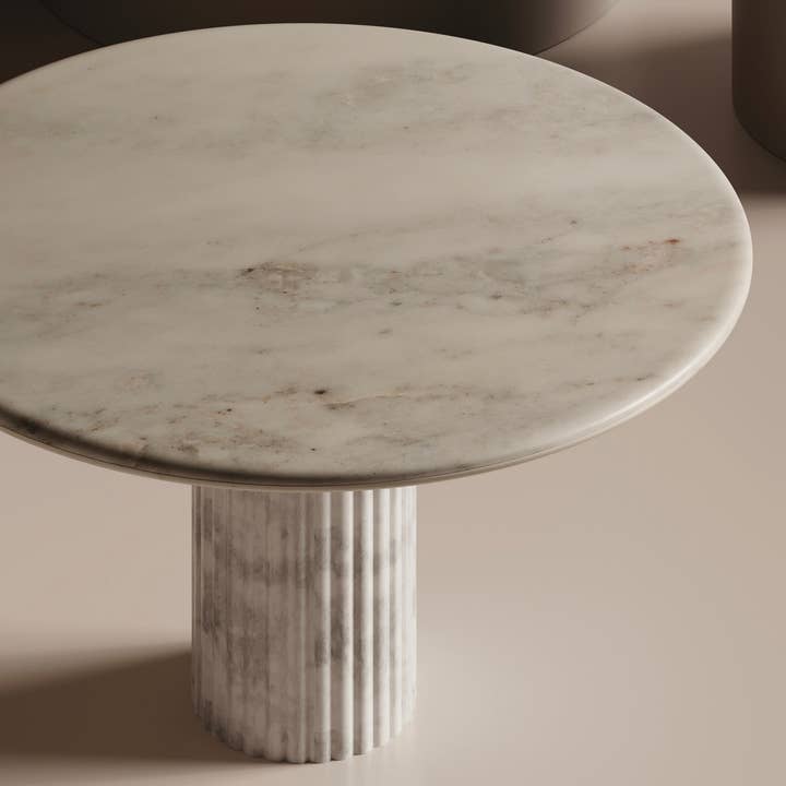 Belaré Home - Wholesale Coffee Table - Waverly White Marble Dining Table - Italian Contemporary 48"1