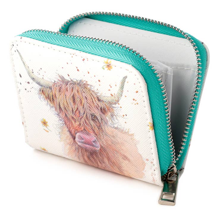 Puckator Ltd - Wholesale Wallet - Unisex - Jan Pashley Highland Coo Cow Zip Around Small Wallet Purse
