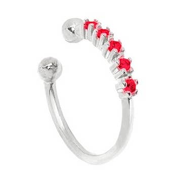 #Quintet Earring/EarCuff - Sterling with Red Zirconia for wholesale by Dropps By Szhirley