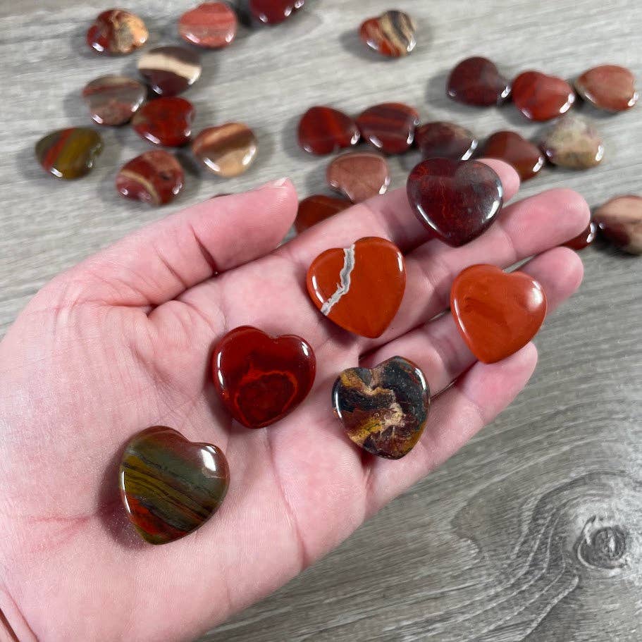 Keystone Crystals - Wholesale Spiritual Stone/Crystal - Gemstone Flat Heart Carvings 1-Inch  – Bulk Crystal Hearts38