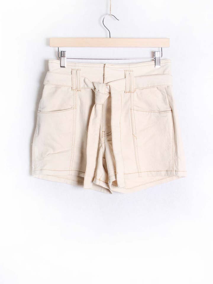 Women's High Waist Belted Khaki Shorts for wholesale by Good Stuff Apparel