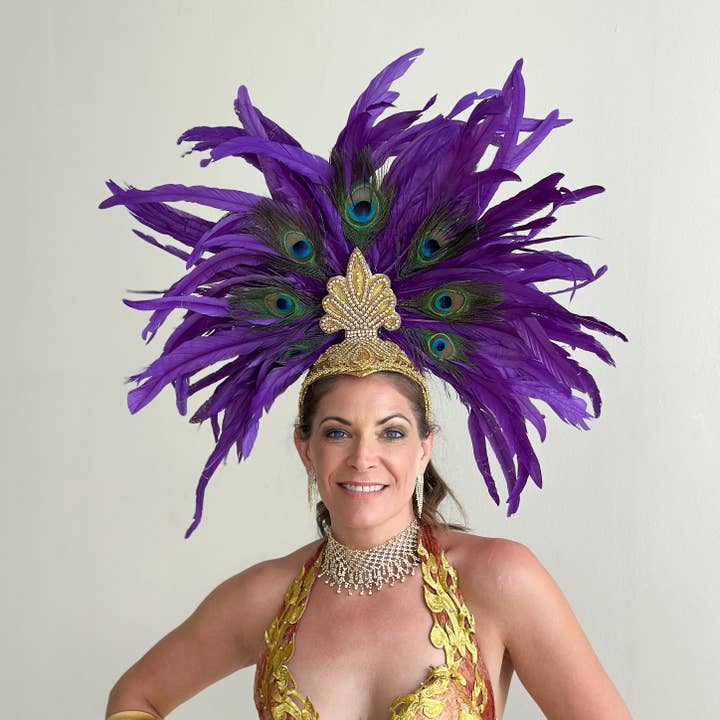 Zizi Regal Coque and Peacock Feather Showgirl Headpiece for wholesale by Zucker Feather Products