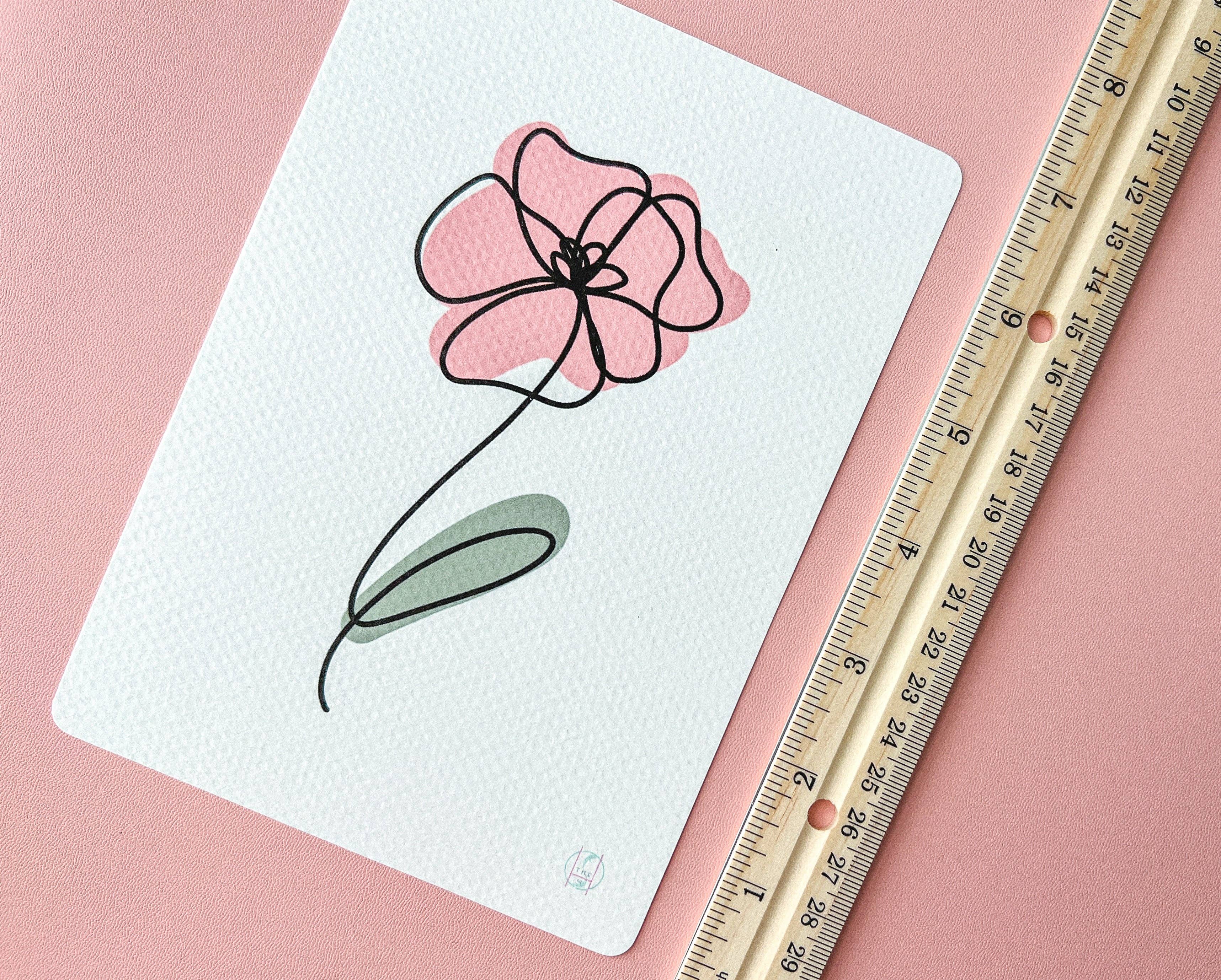 The Harpy Otter Co - Wholesale Art Print - Poppy Line Art Print1