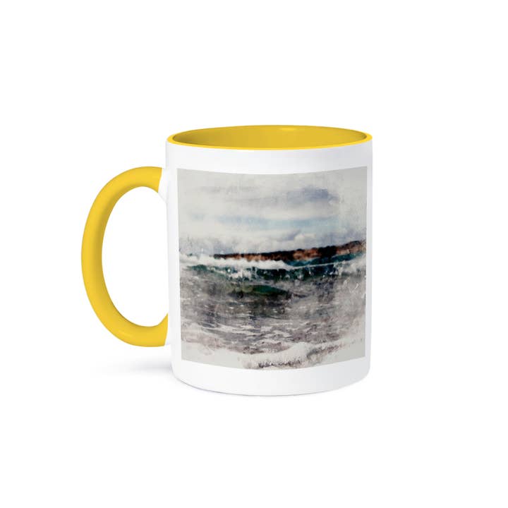 3dRose - Wholesale Coffee Mug - 3dRose, Image Of Watercolor Close-Up Of Ocean Wave, Mug