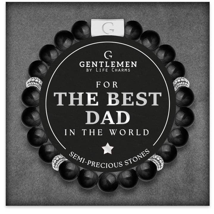 Mens Dad Elastic Semi-Precious Bracelet for wholesale by Life Charms